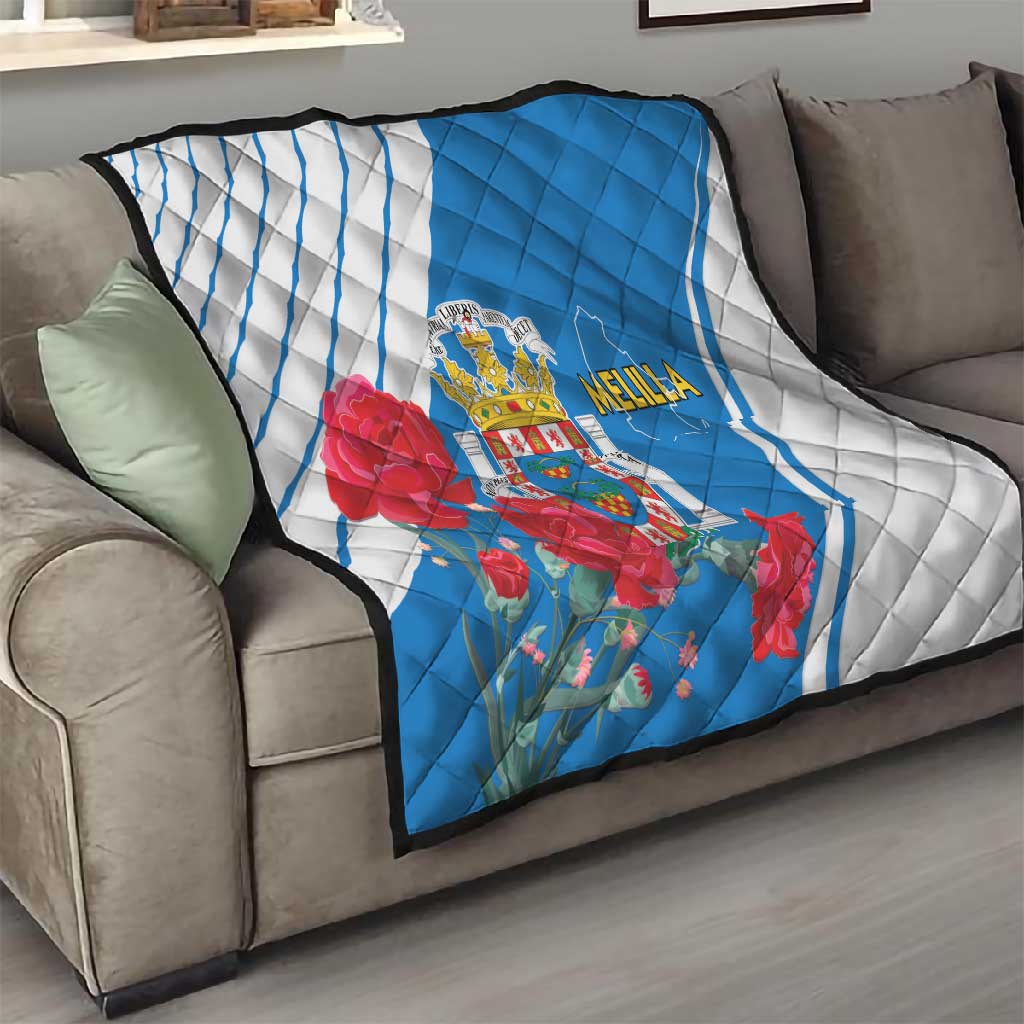 Melilla Spain Quilt Coat Of Arms With Map
