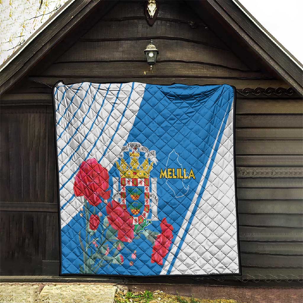 Melilla Spain Quilt Coat Of Arms With Map