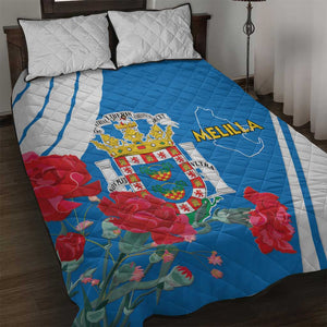 Melilla Spain Quilt Bed Set Coat Of Arms With Map