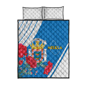 Melilla Spain Quilt Bed Set Coat Of Arms With Map