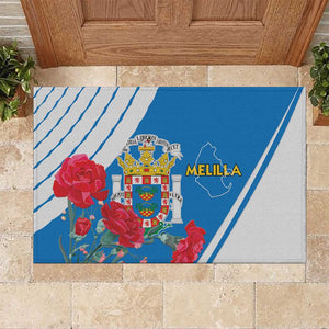 Melilla Spain Rubber Doormat Coat Of Arms With Map