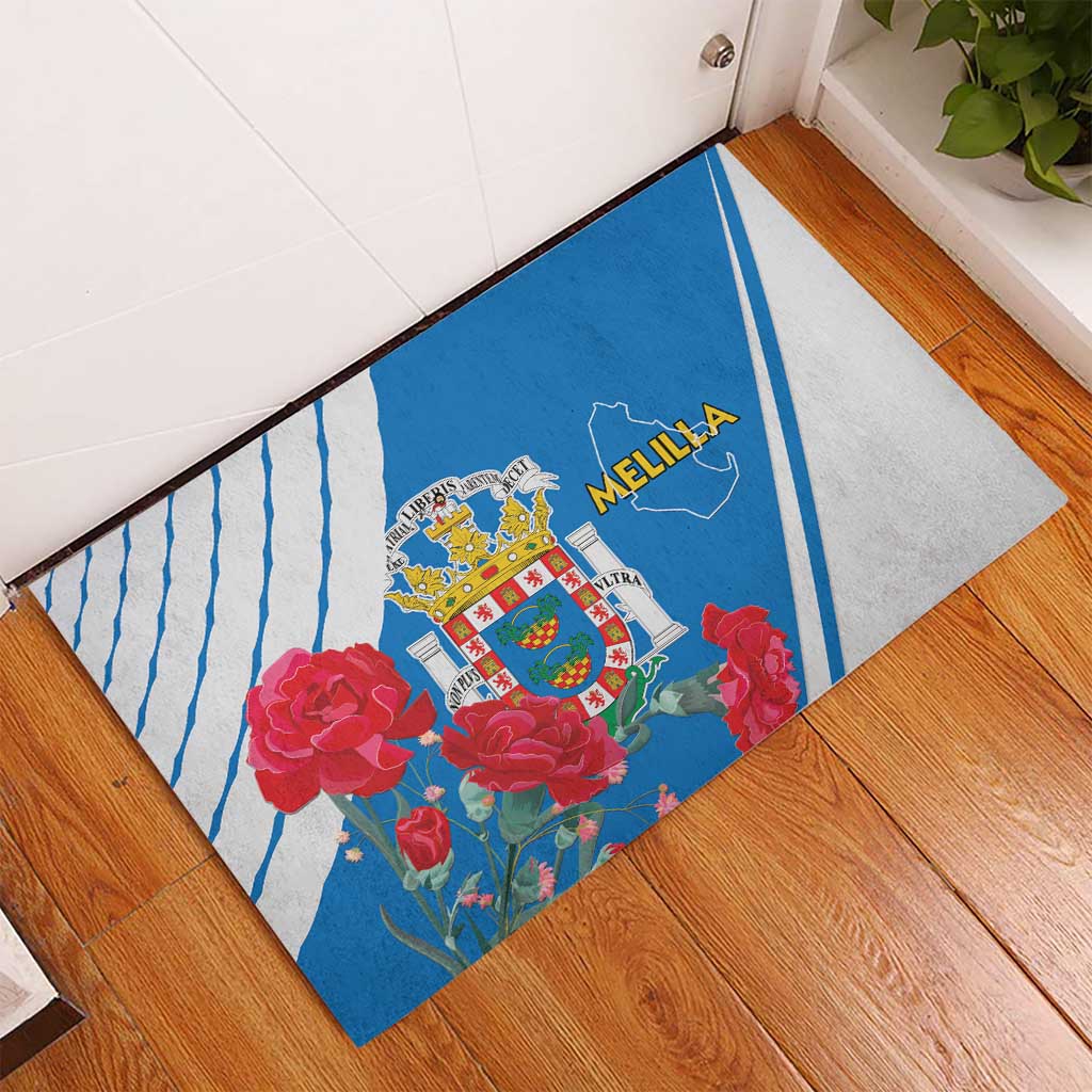 Melilla Spain Rubber Doormat Coat Of Arms With Map