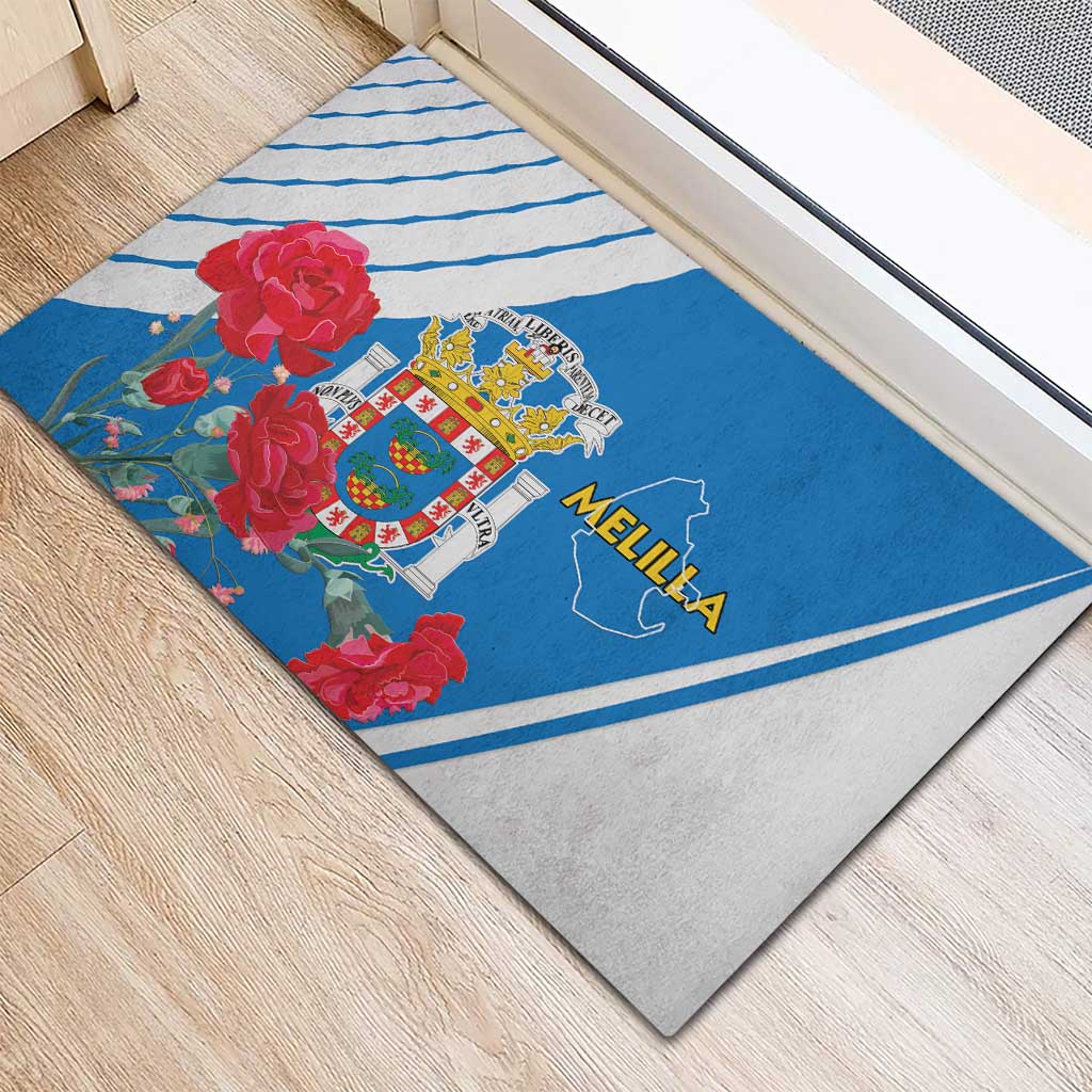 Melilla Spain Rubber Doormat Coat Of Arms With Map
