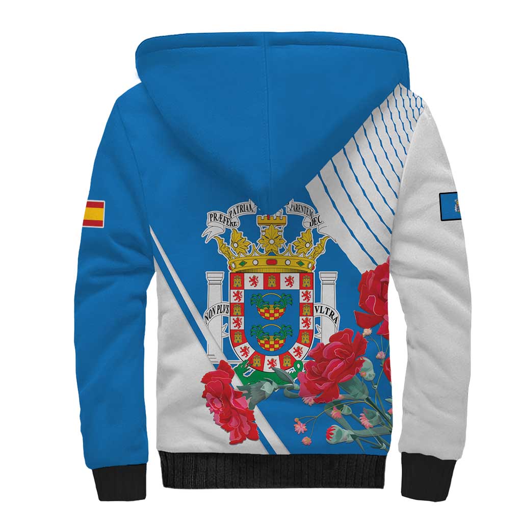 Melilla Spain Sherpa Hoodie Coat Of Arms With Map