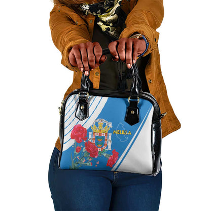 Melilla Spain Shoulder Handbag Coat Of Arms With Map