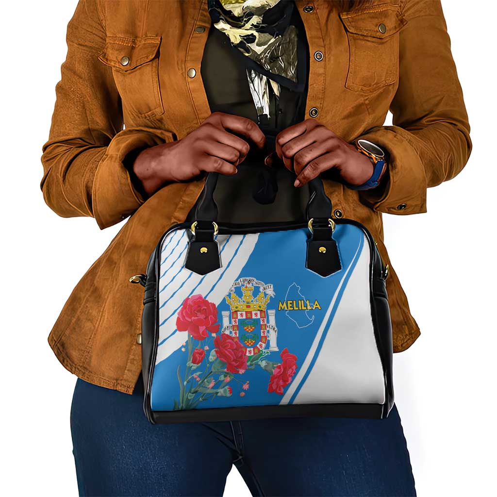 Melilla Spain Shoulder Handbag Coat Of Arms With Map