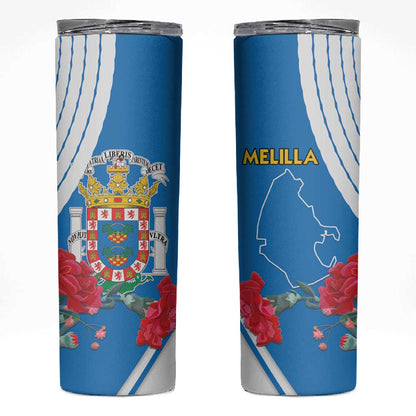 Melilla Spain Skinny Tumbler Coat Of Arms With Map