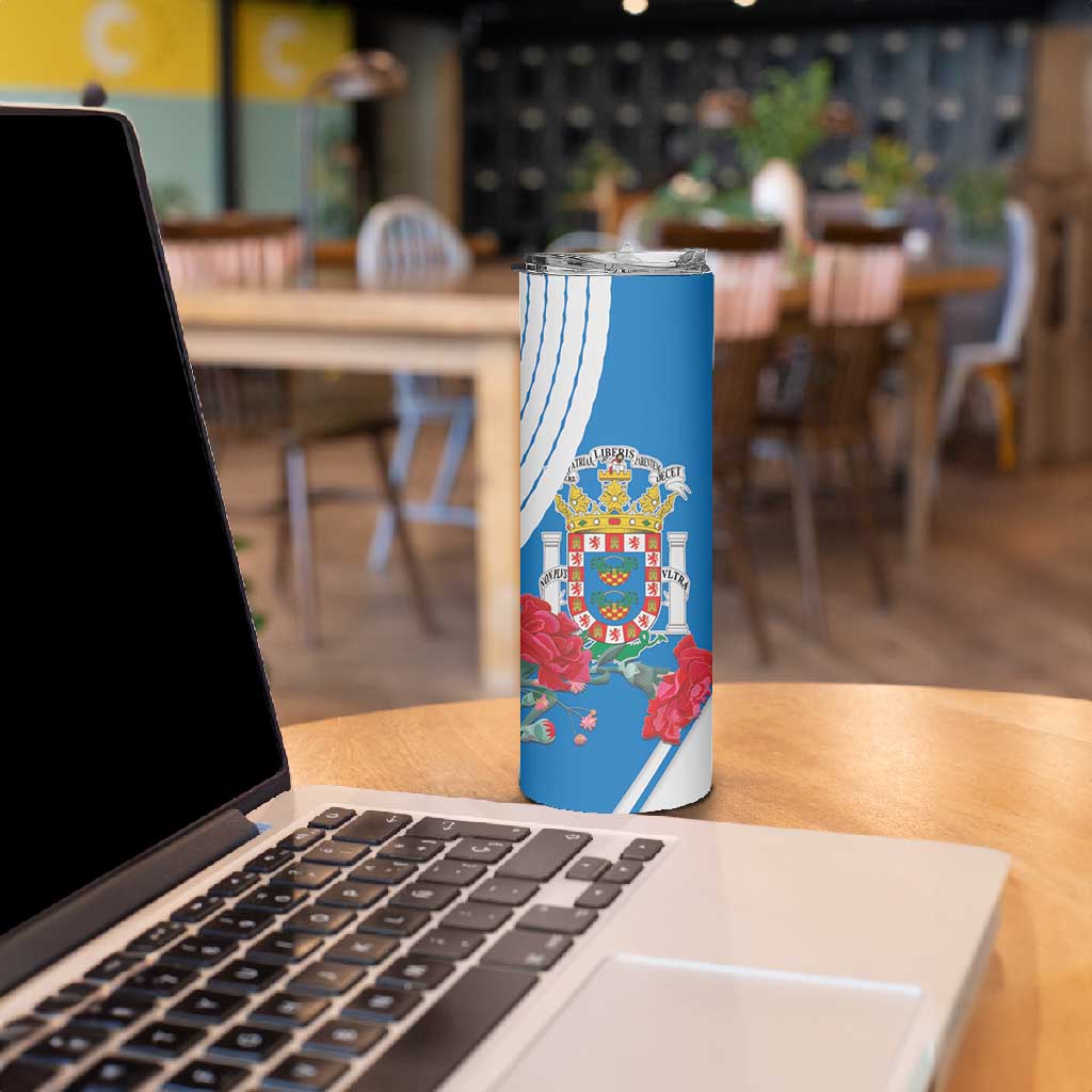 Melilla Spain Skinny Tumbler Coat Of Arms With Map