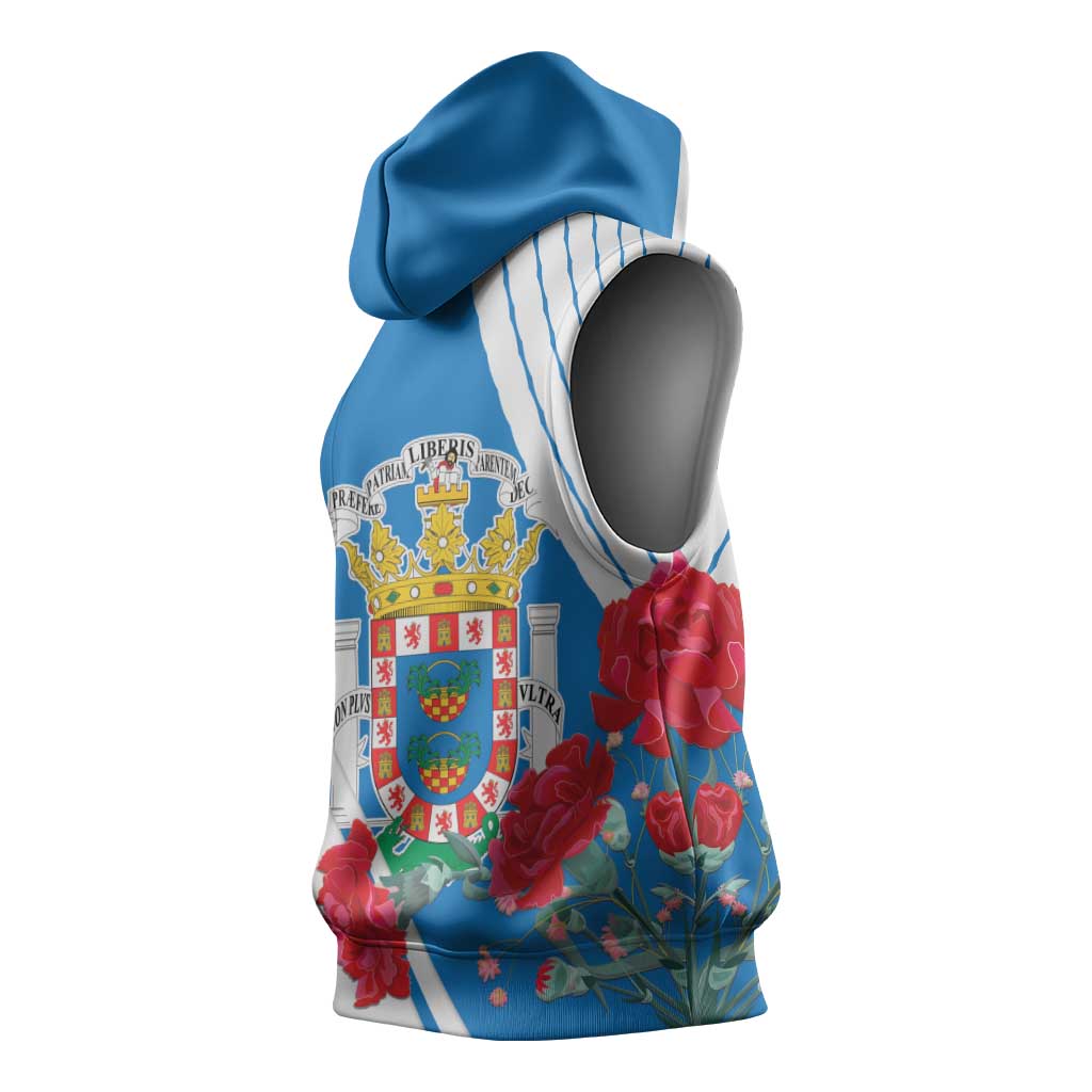 Melilla Spain Sleeveless Hoodie Coat Of Arms With Map - African Pride