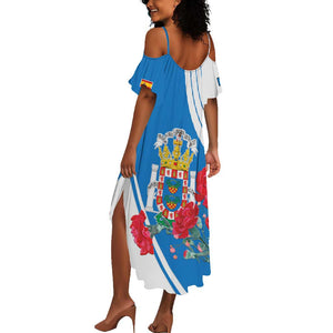 Melilla Spain Summer Maxi Dress Coat Of Arms With Map