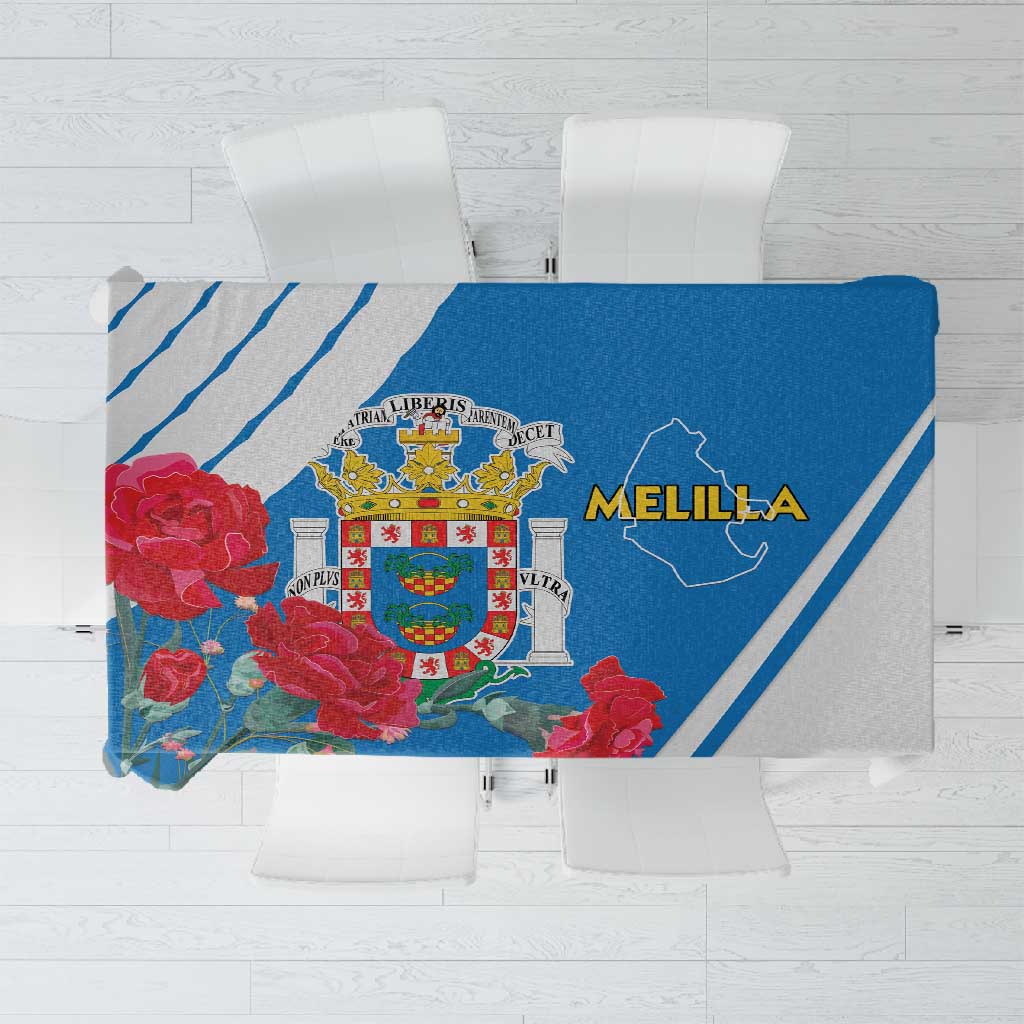 Melilla Spain Tablecloth Coat Of Arms With Map