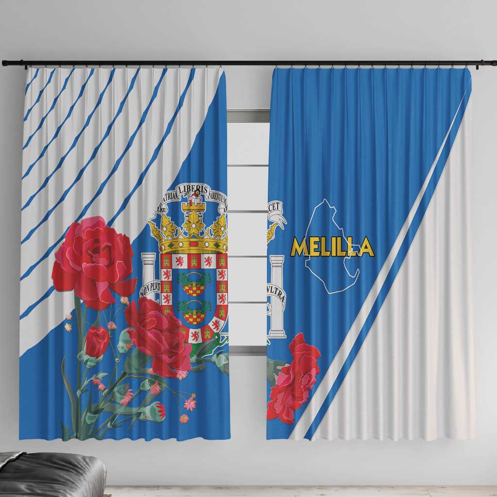 Melilla Spain Window Curtain Coat Of Arms With Map