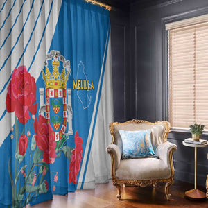 Melilla Spain Window Curtain Coat Of Arms With Map