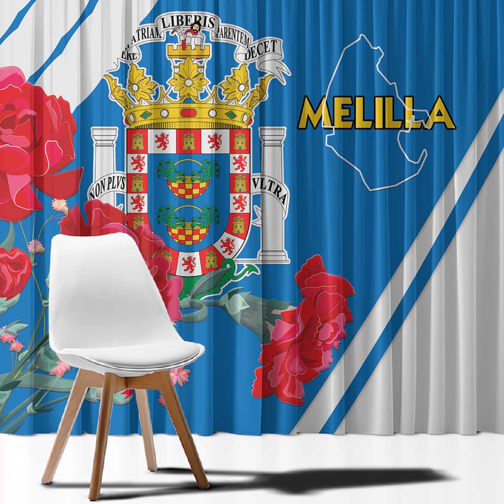 Melilla Spain Window Curtain Coat Of Arms With Map