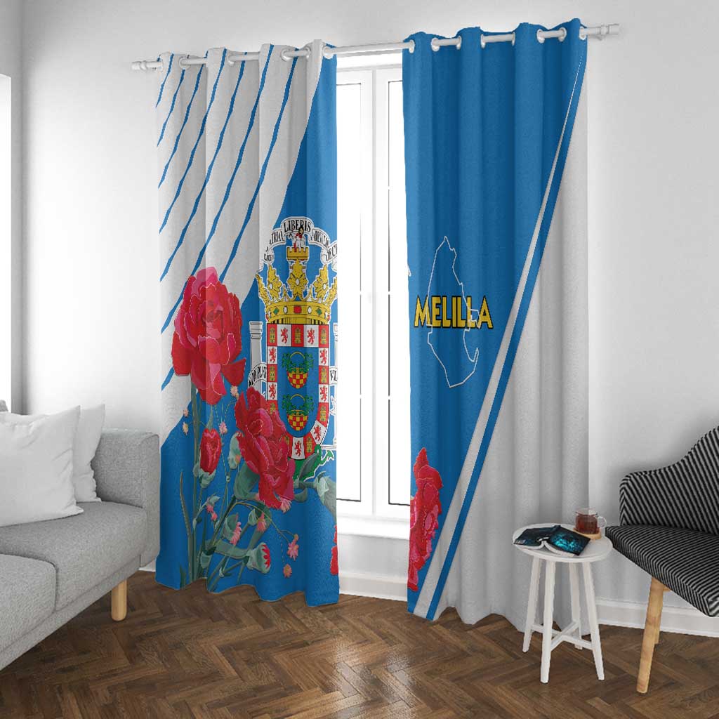 Melilla Spain Window Curtain Coat Of Arms With Map