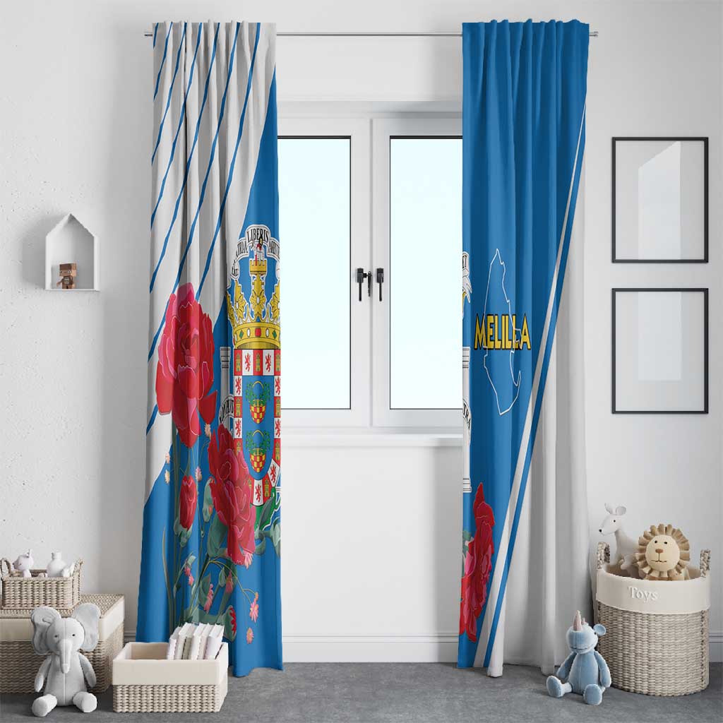 Melilla Spain Window Curtain Coat Of Arms With Map