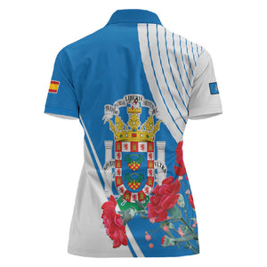 Melilla Spain Women Polo Shirt Coat Of Arms With Map