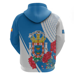 Melilla Spain Zip Hoodie Coat Of Arms With Map