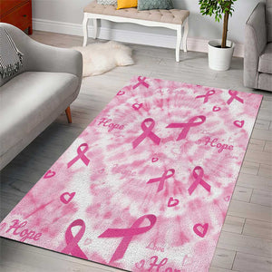 Pink Ribbon With Tie Dye Area Rug Breast Cancer Awareness - African Pride