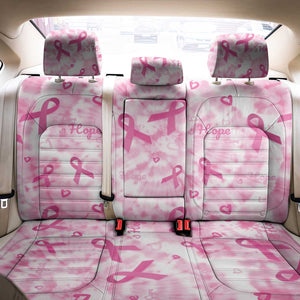 Pink Ribbon With Tie Dye Back Car Seat Cover Breast Cancer Awareness - African Pride
