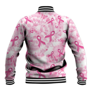 Pink Ribbon With Tie Dye Baseball Jacket Breast Cancer Awareness - African Pride