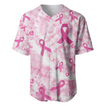 Pink Ribbon With Tie Dye Baseball Jersey Breast Cancer Awareness - African Pride