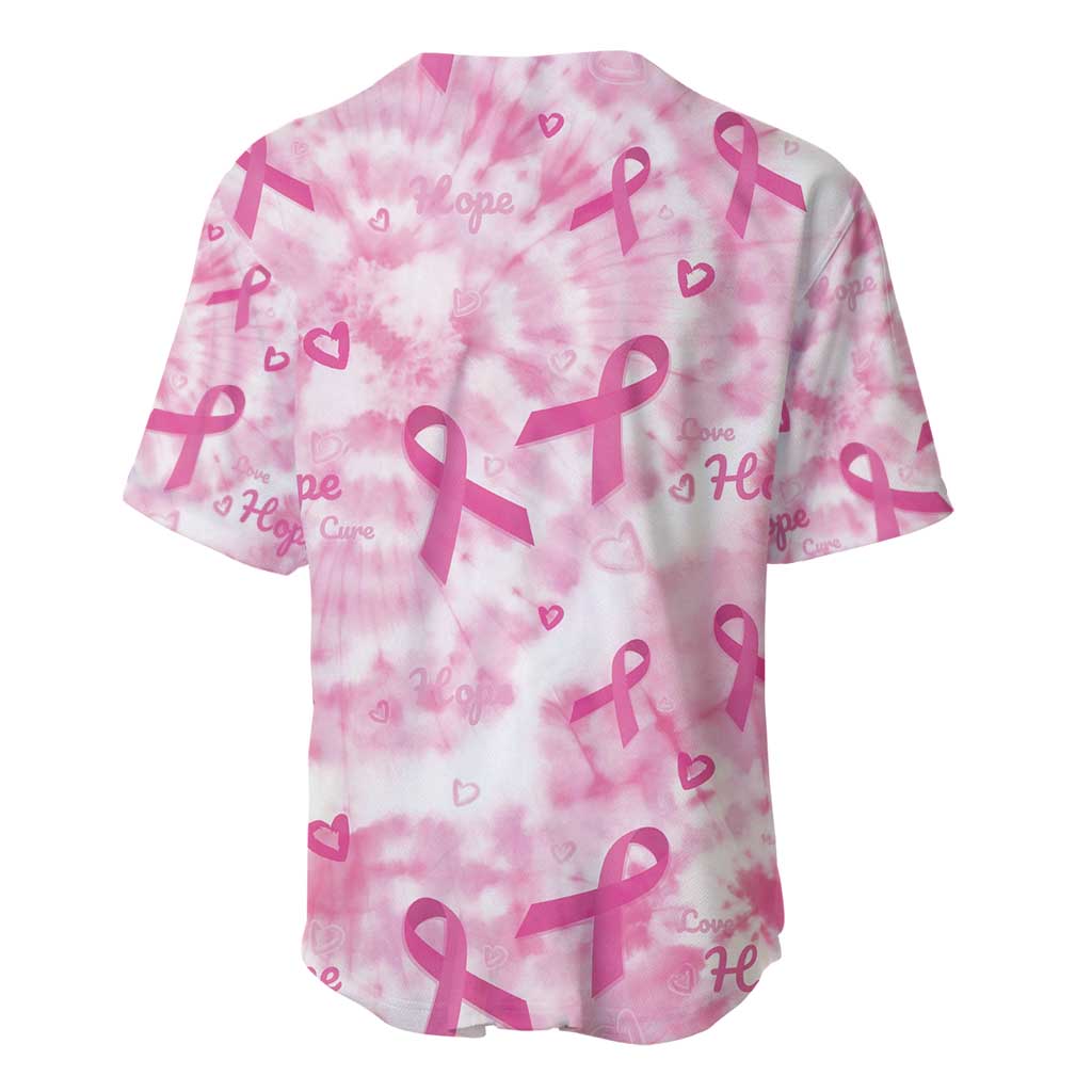 Pink Ribbon With Tie Dye Baseball Jersey Breast Cancer Awareness - African Pride