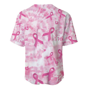 Pink Ribbon With Tie Dye Baseball Jersey Breast Cancer Awareness - African Pride