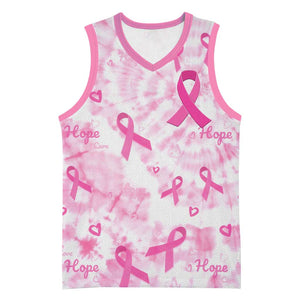 Pink Ribbon With Tie Dye Basketball Jersey Breast Cancer Awareness - African Pride
