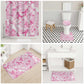 Breast Cancer Awareness Pink Ribbon Bathroom Set Tie Dye Style
