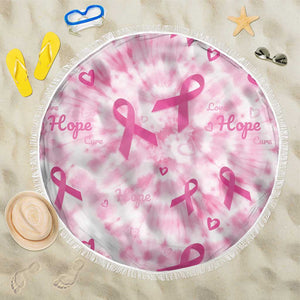 Pink Ribbon With Tie Dye Beach Blanket Breast Cancer Awareness - African Pride
