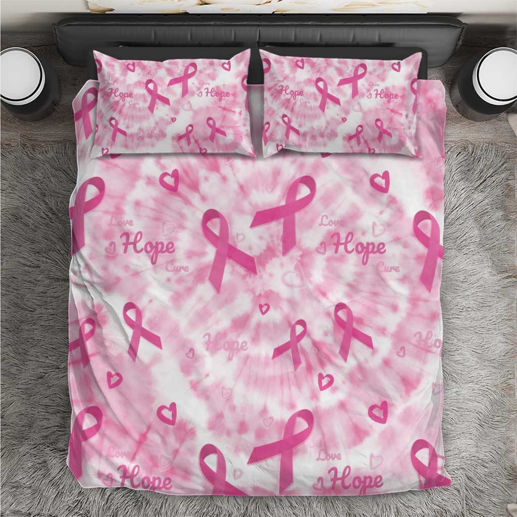 Pink Ribbon With Tie Dye Bedding Set Breast Cancer Awareness - African Pride