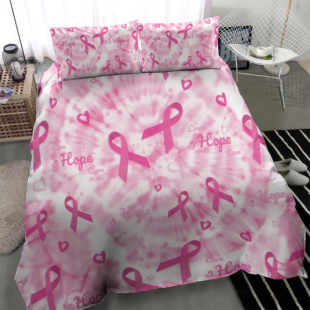 Pink Ribbon With Tie Dye Bedding Set Breast Cancer Awareness - African Pride
