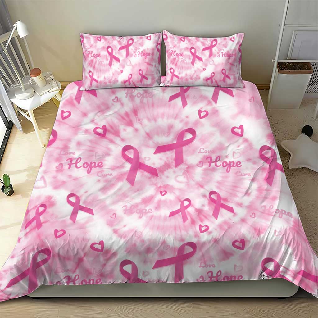 Pink Ribbon With Tie Dye Bedding Set Breast Cancer Awareness - African Pride