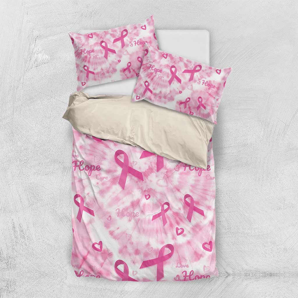 Pink Ribbon With Tie Dye Bedding Set Breast Cancer Awareness - African Pride