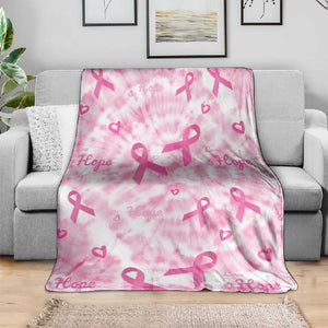 Pink Ribbon With Tie Dye Blanket Breast Cancer Awareness - African Pride