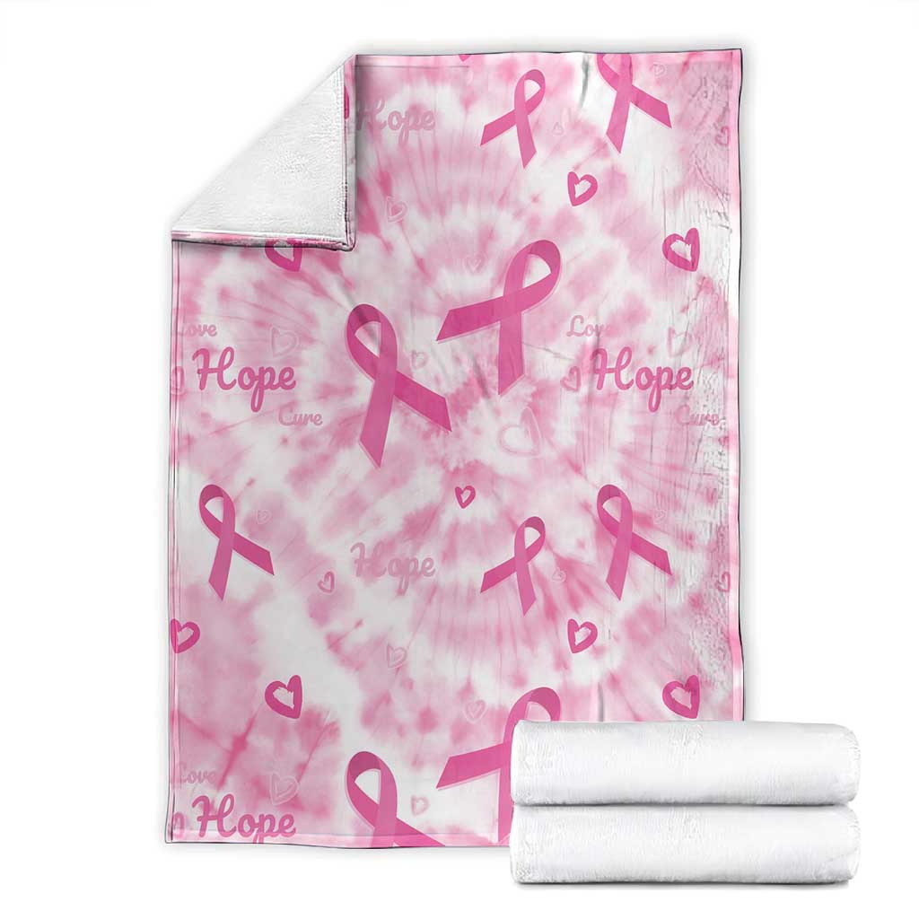 Pink Ribbon With Tie Dye Blanket Breast Cancer Awareness - African Pride