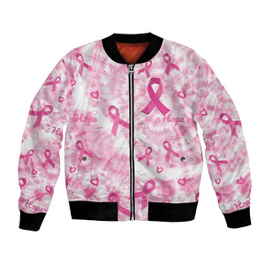 Pink Ribbon With Tie Dye Bomber Jacket Breast Cancer Awareness - African Pride