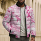 Breast Cancer Awareness Pink Ribbon Bomber Puffer Jacket Tie Dye Style