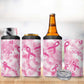 Pink Ribbon With Tie Dye 4 in 1 Can Cooler Tumbler Breast Cancer Awareness - African Pride