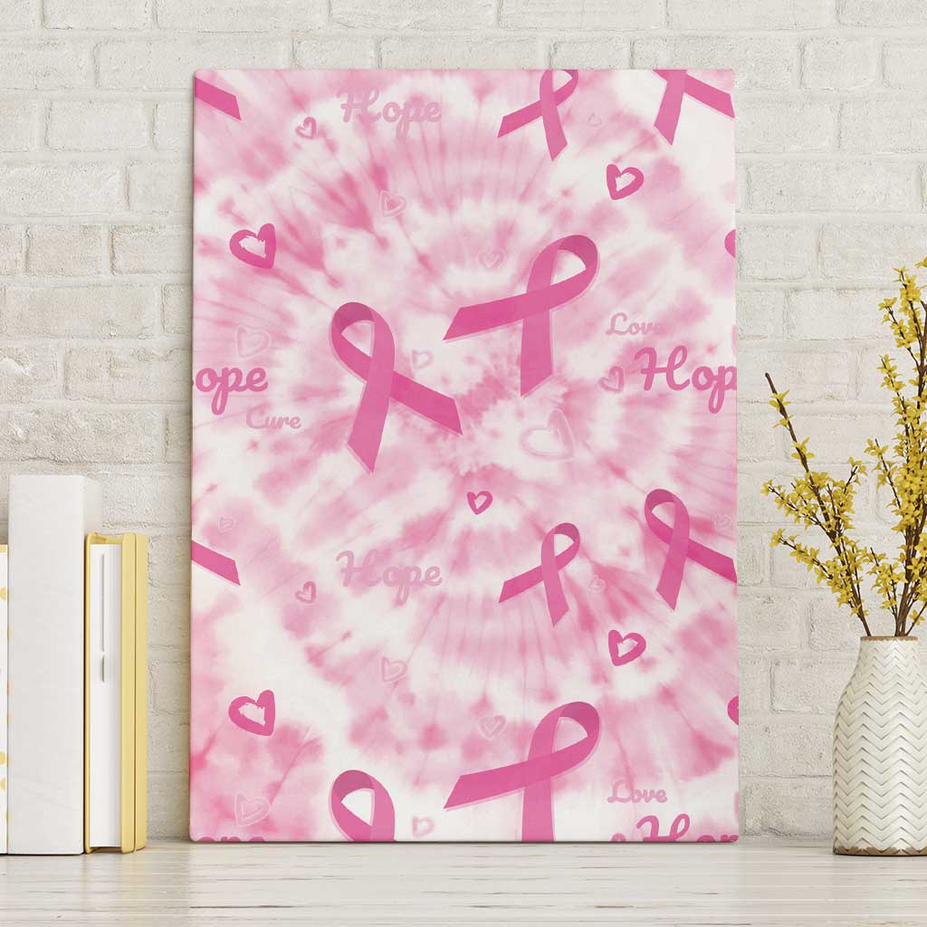 Pink Ribbon With Tie Dye Canvas Wall Art Breast Cancer Awareness - African Pride