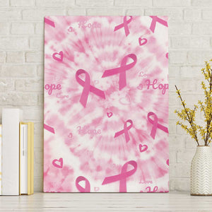 Pink Ribbon With Tie Dye Canvas Wall Art Breast Cancer Awareness - African Pride