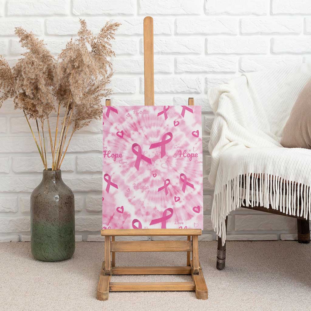 Pink Ribbon With Tie Dye Canvas Wall Art Breast Cancer Awareness - African Pride