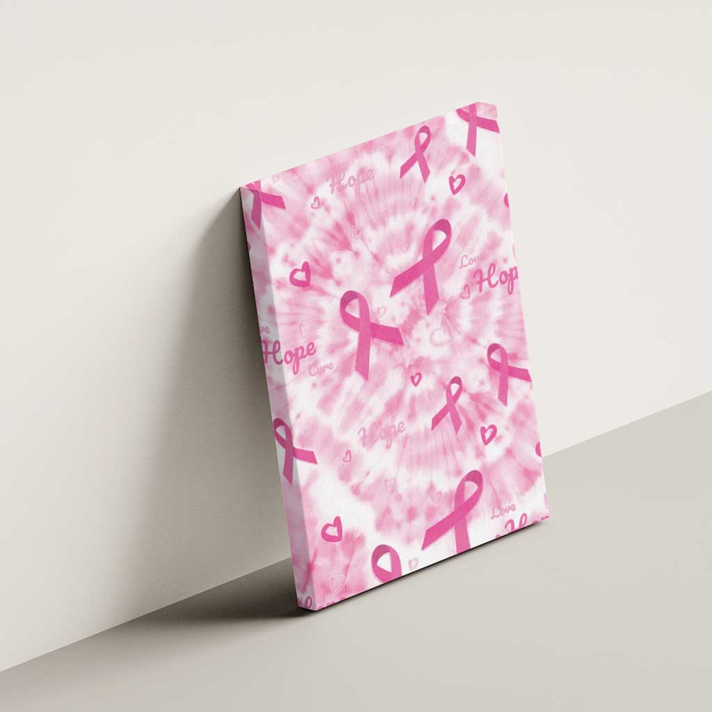 Pink Ribbon With Tie Dye Canvas Wall Art Breast Cancer Awareness - African Pride