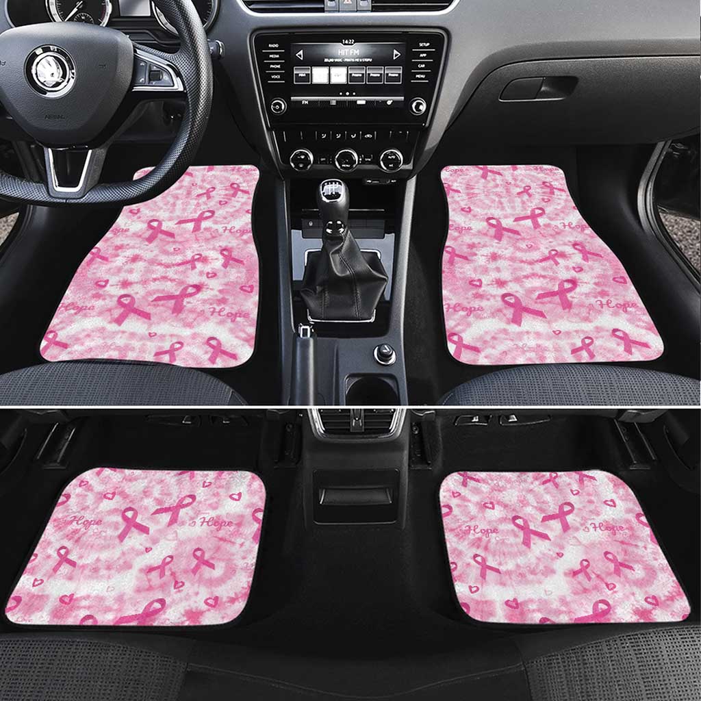 Pink Ribbon With Tie Dye Car Mats Breast Cancer Awareness - African Pride