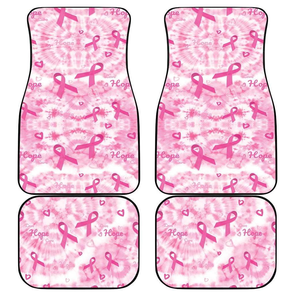 Pink Ribbon With Tie Dye Car Mats Breast Cancer Awareness - African Pride