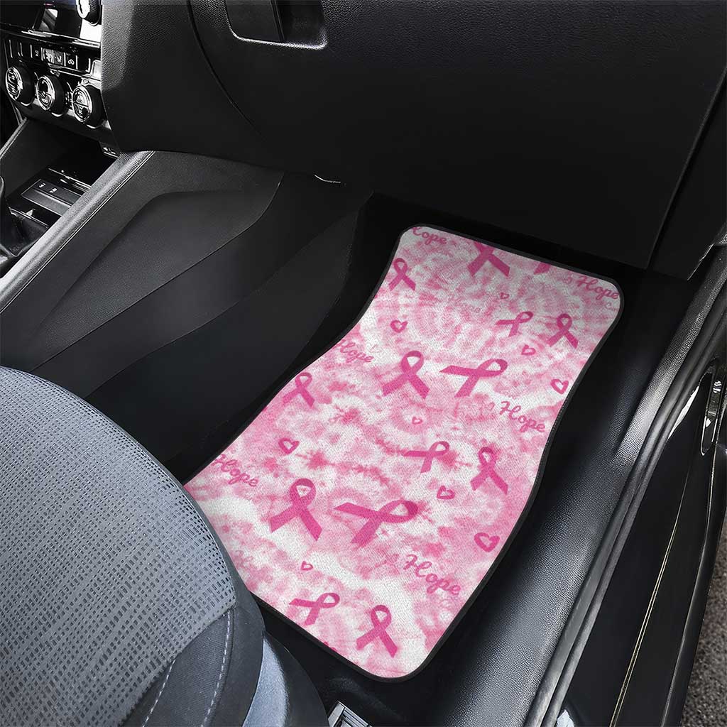 Pink Ribbon With Tie Dye Car Mats Breast Cancer Awareness - African Pride