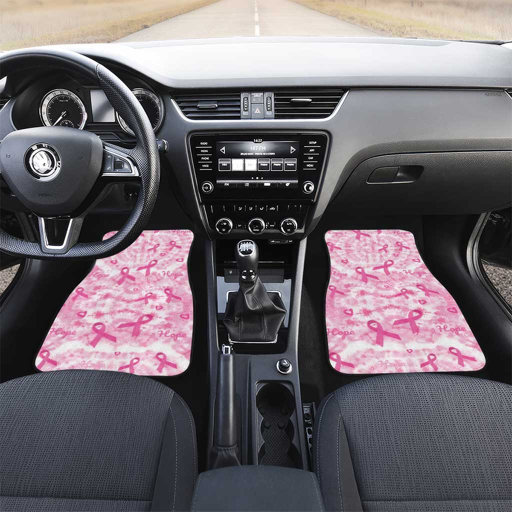 Pink Ribbon With Tie Dye Car Mats Breast Cancer Awareness - African Pride