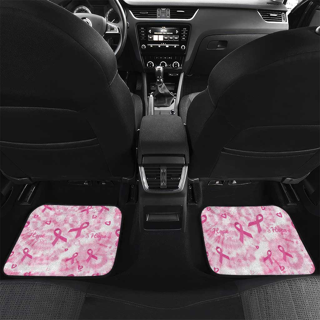 Pink Ribbon With Tie Dye Car Mats Breast Cancer Awareness - African Pride