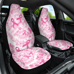 Pink Ribbon With Tie Dye Car Seat Cover Breast Cancer Awareness - African Pride